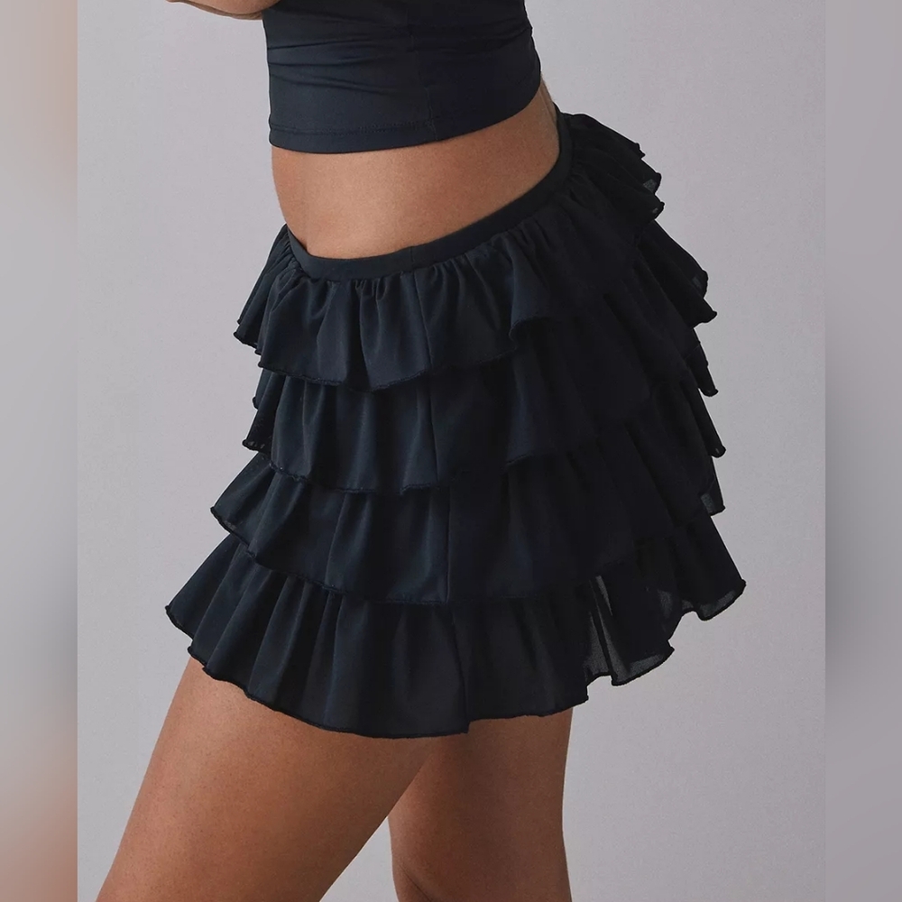 Urban Outfitters Out From Under Cammy Ruffle Trim Micro Skort New - Picture 3 of 9
